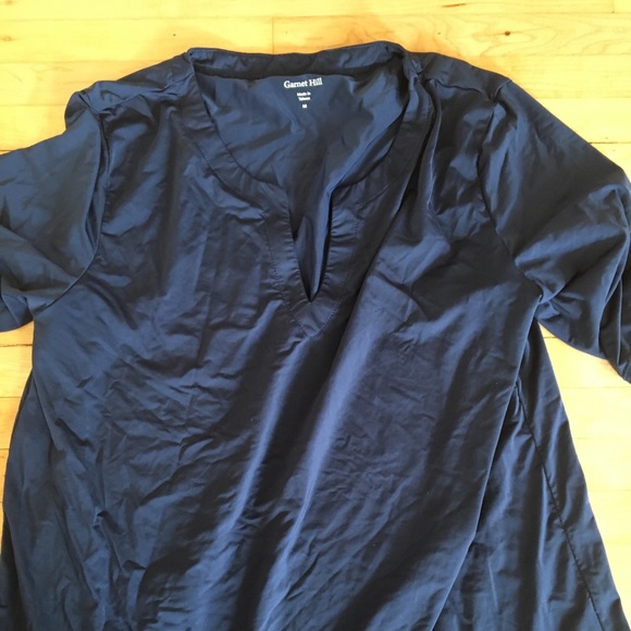 Garnet Hill swimshirt coverup M navy - Picture 2 of 10